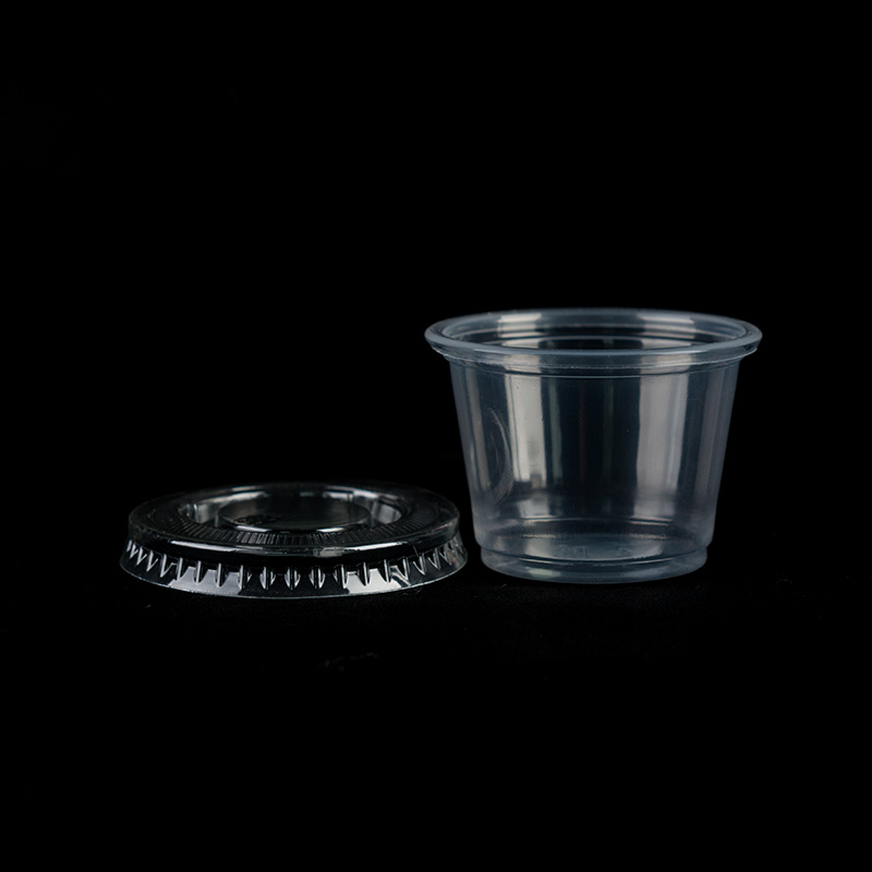 1 Oz Disposable Sauce Cup With Pet Lid